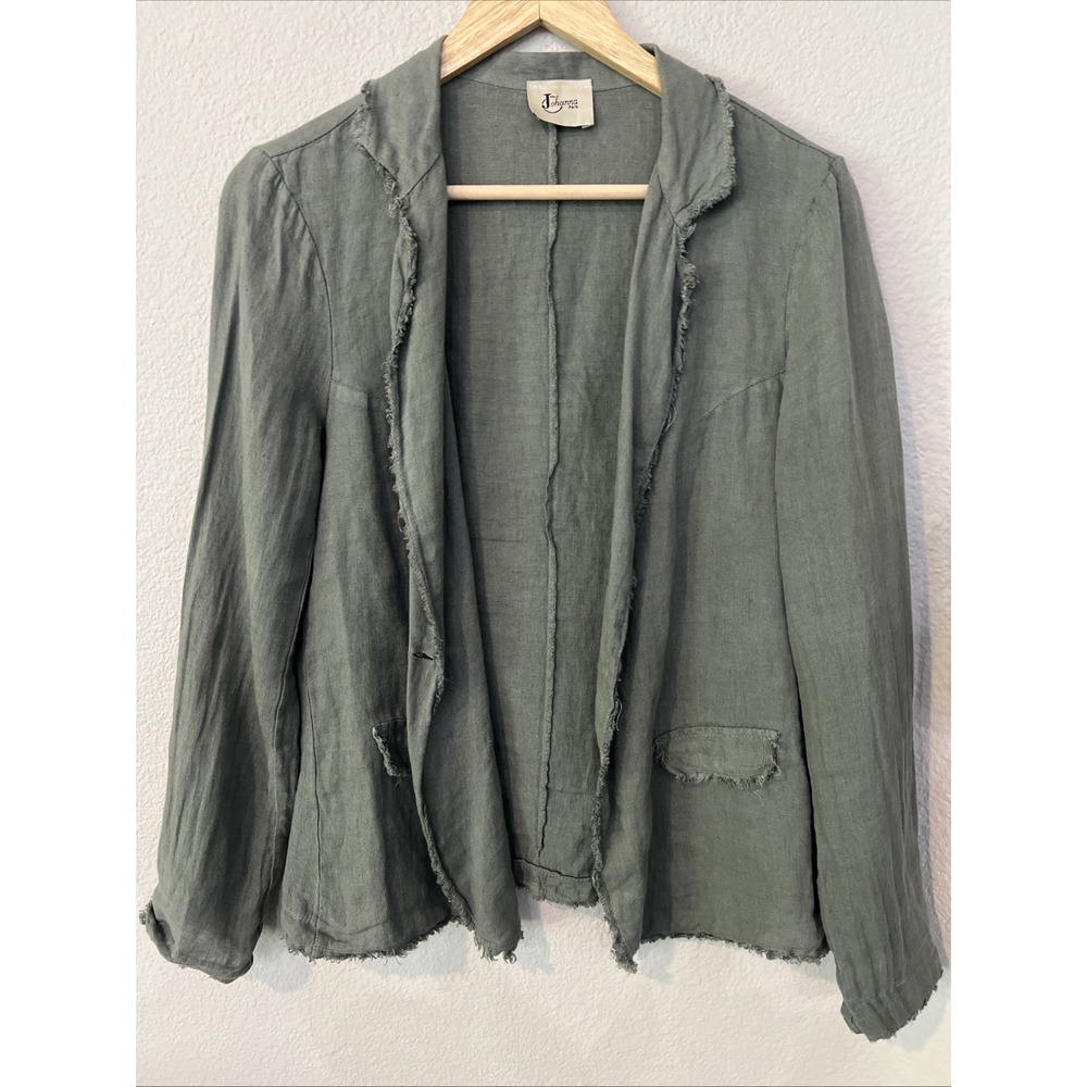 Johanna Paris SAGE GREEN 100% Linen Bohemian Classic Made in Italy MEDIUM